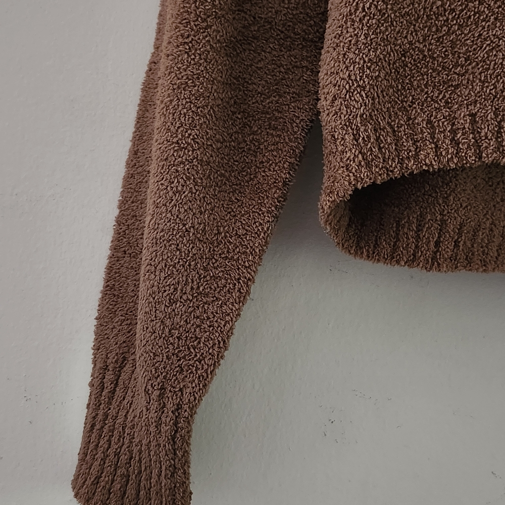 UGG Brown V-Neck Women's Sweater with Hood - Picture 4 of 10